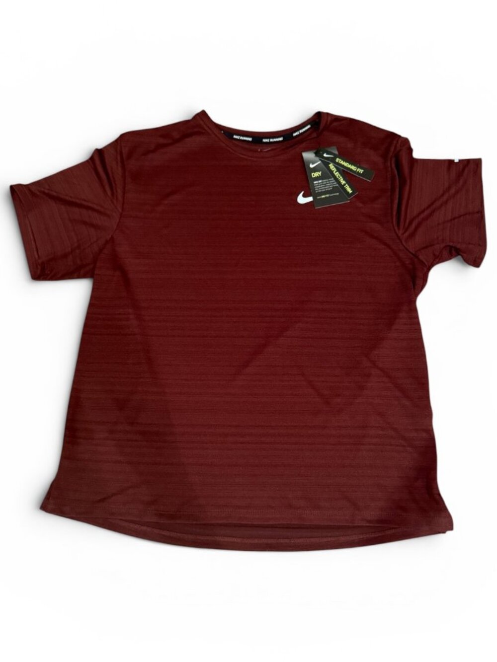 NWT Nike Dri-FIT Reflective Running Shirt Burgundy / Maroon Size Medium